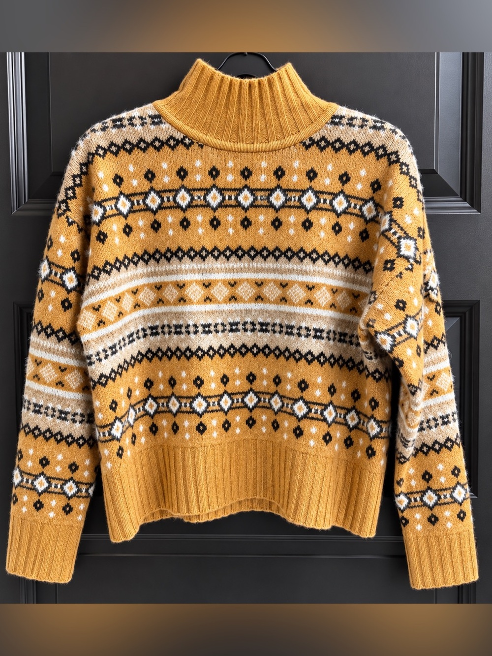 Marled Fair Isle Turtleneck Sweater NWT Size Small